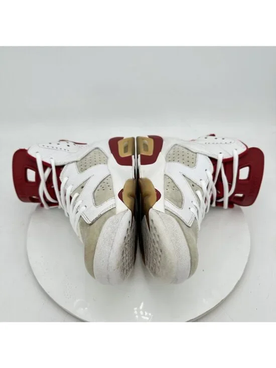 Nike Air Jordan 6 Retro Men Size 7.5 384664-113 White Gym Red Grey Shoes - Picture 7 of 11